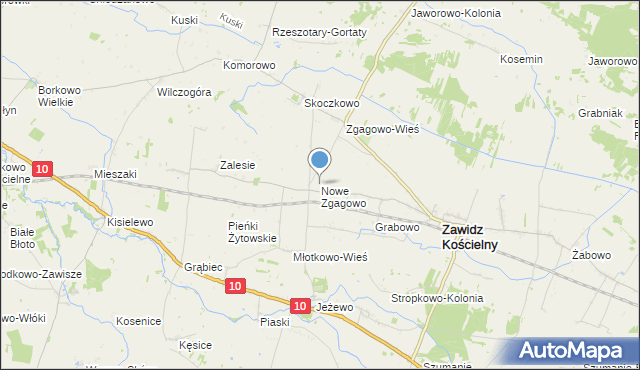 mapa Nowe Zgagowo, Nowe Zgagowo na mapie Targeo